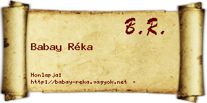 Babay Réka névjegykártya